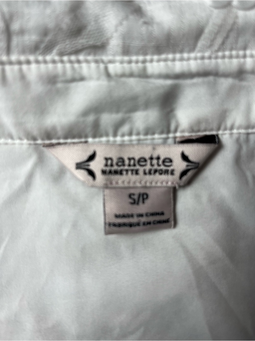 Nanette Lepore White 3D Floral Appliqué Fully Lined Blouse S/P